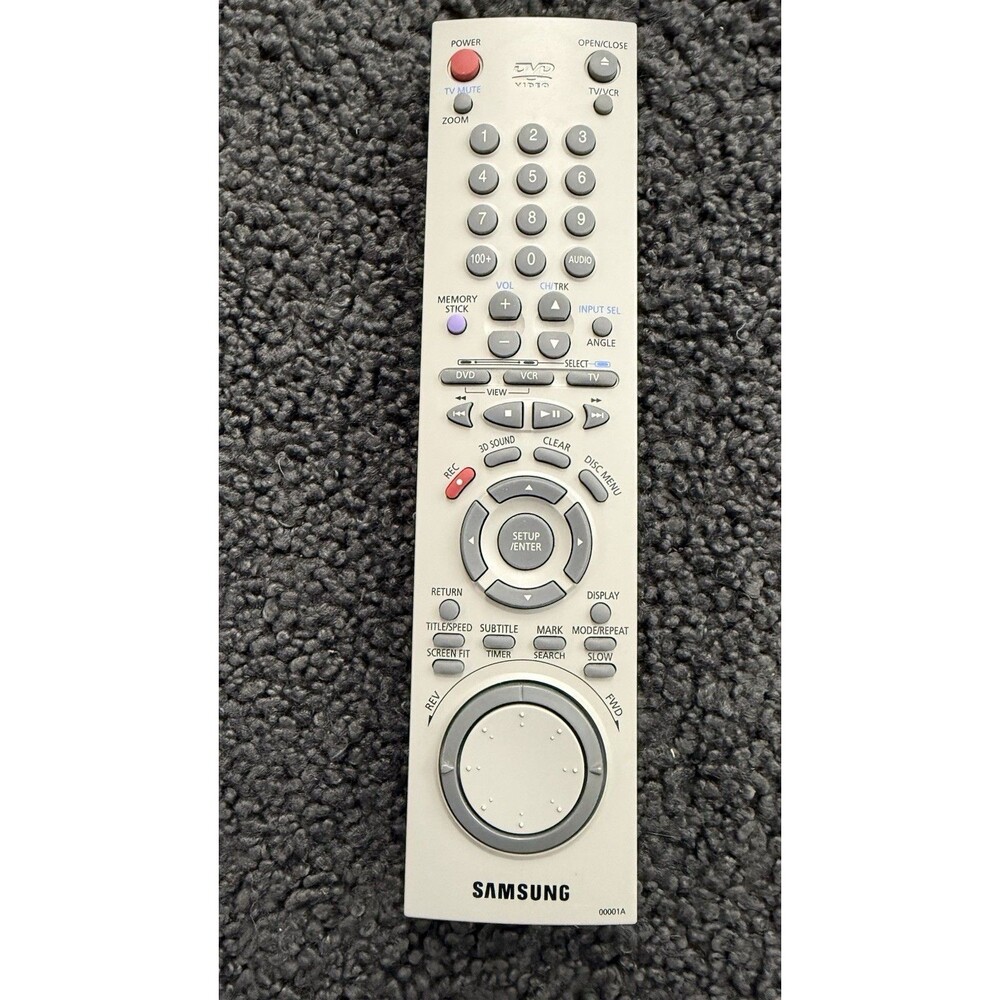 Samsung 00001A TV VCR DVD Remote Control OEM Genuine